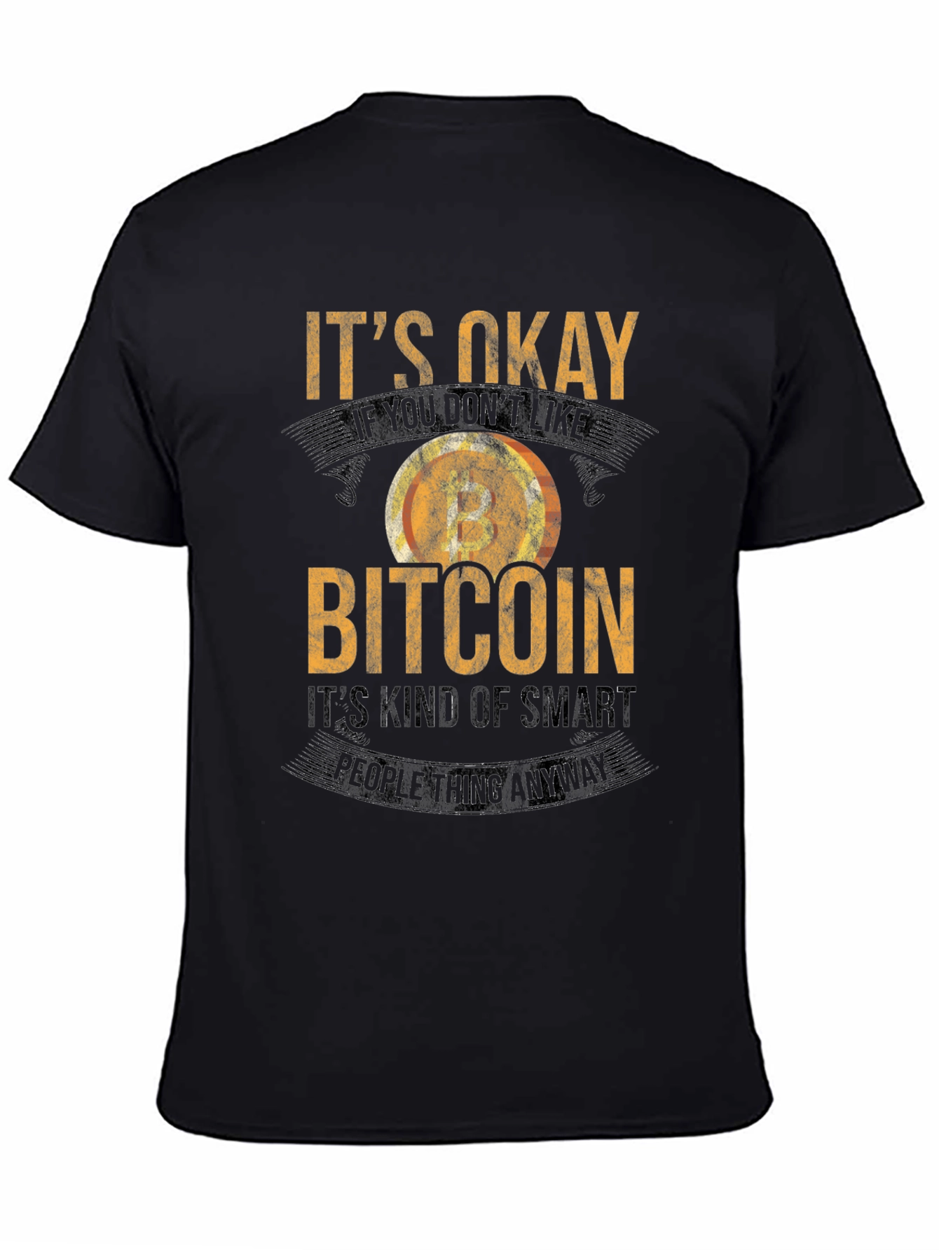 Black Bitcoin Humor Graphic T-Shirt view 4