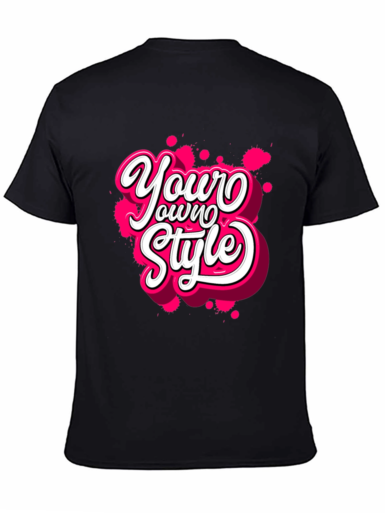 Black Your Own Style Graphic Tee - Black Cotton T-Shirt view 4