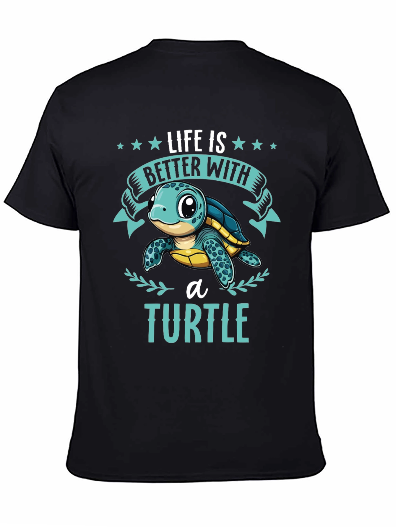 Black Life is Better with a Turtle Graphic T-Shirt view 4