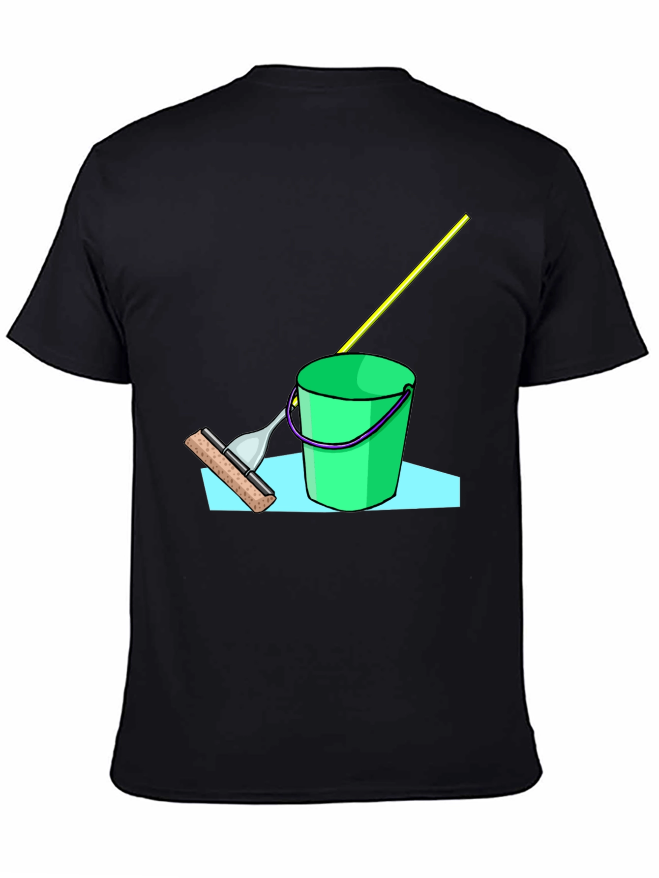 Black Mop Bucket Graphic T-Shirt view 4