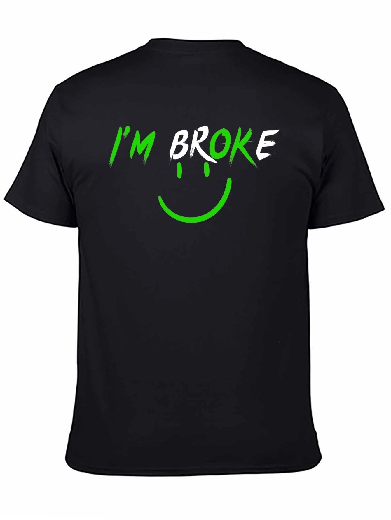 Black I'm Broke Graphic Tee - Men's Black T-Shirt view 4