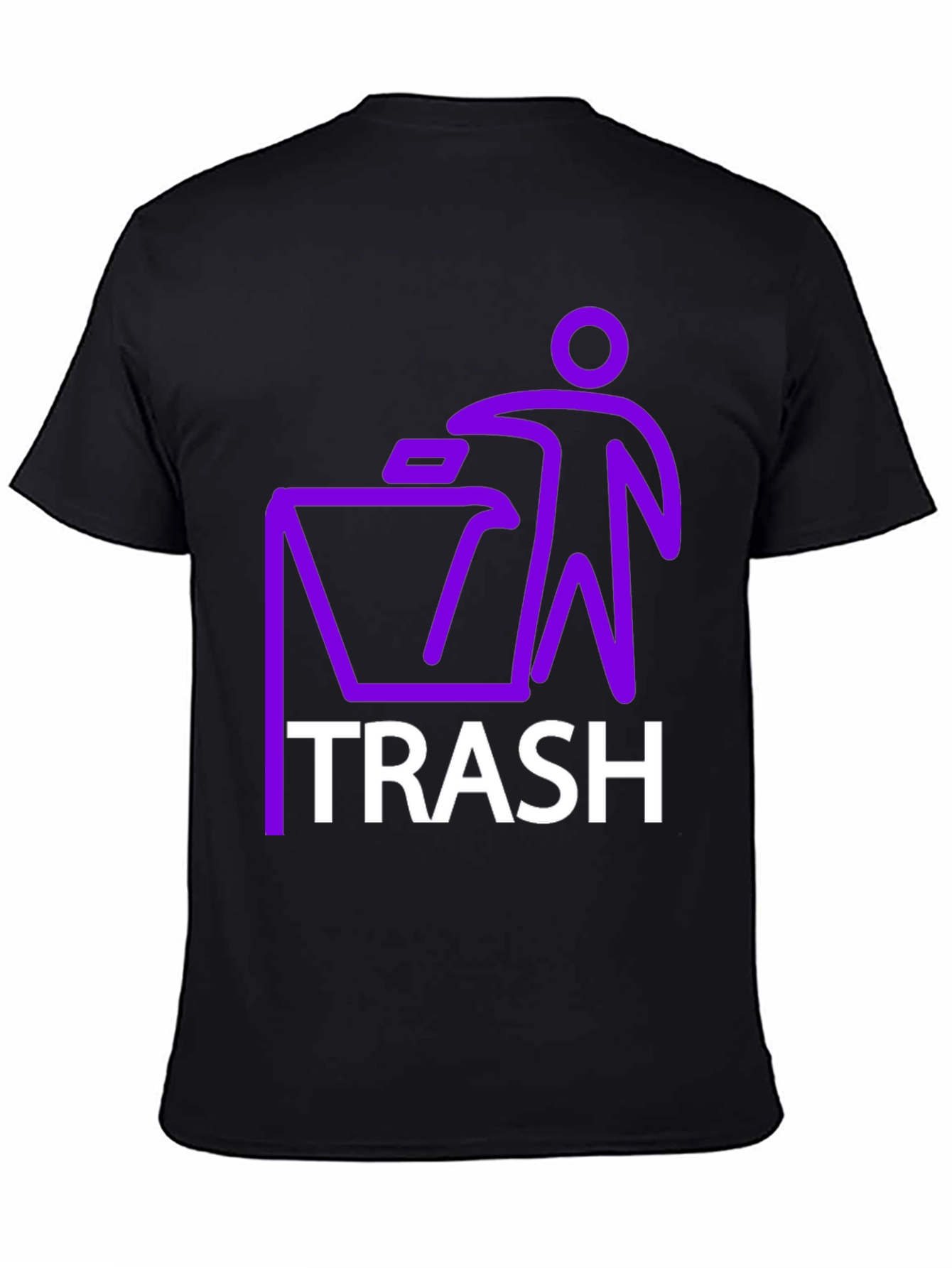 Black Trash Graphic T-Shirt - Novelty Design view 4