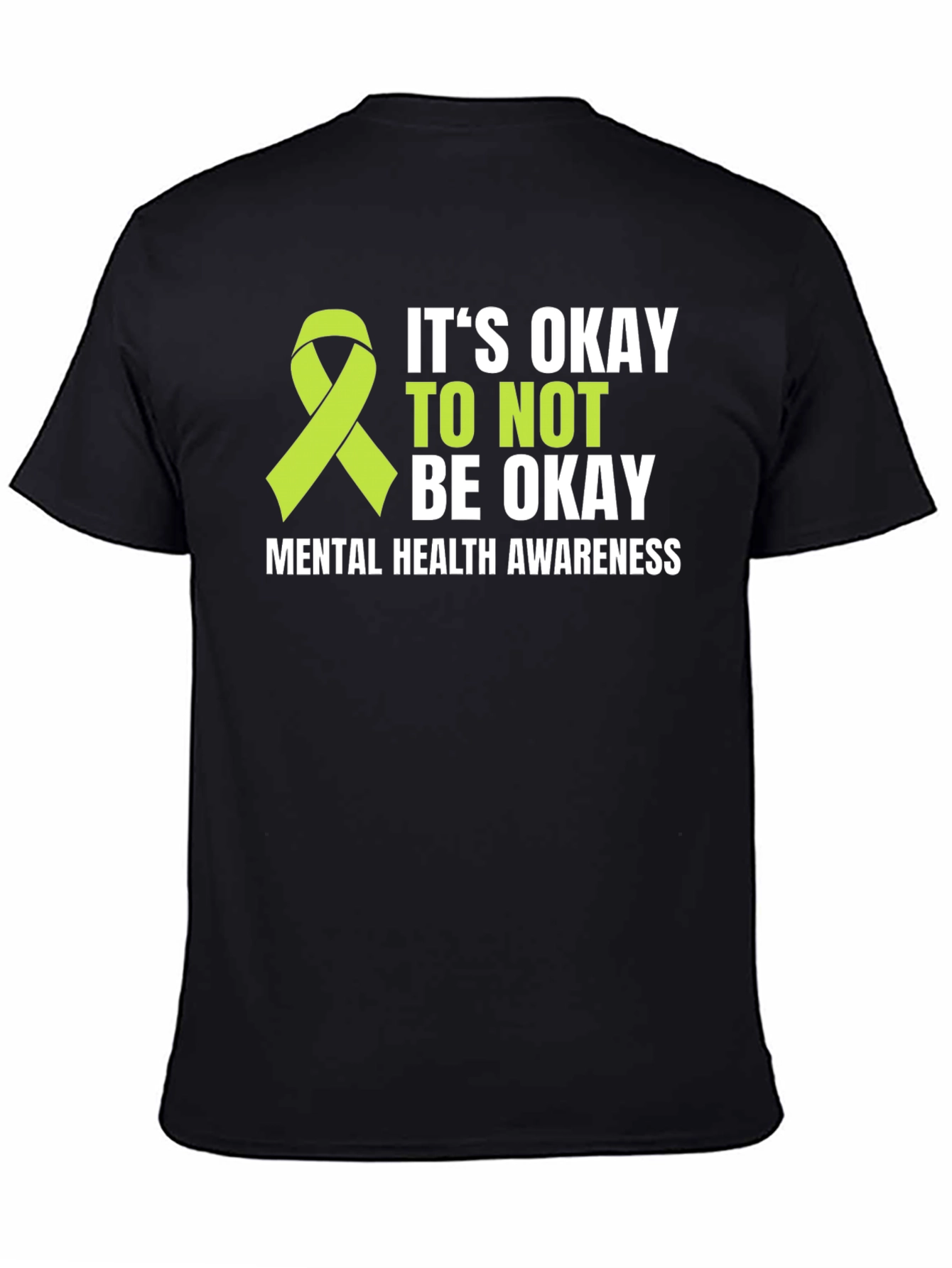 Black Mental Health Awareness T-Shirt - It's Okay to Not Be Okay view 4