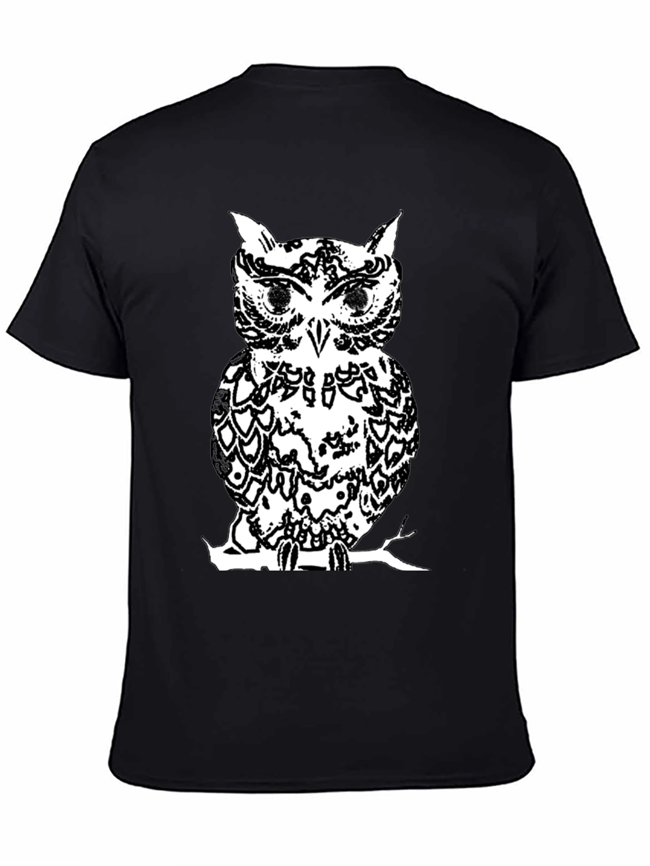 Black Black Owl Graphic Tee - Stylish Men's T-Shirt view 4