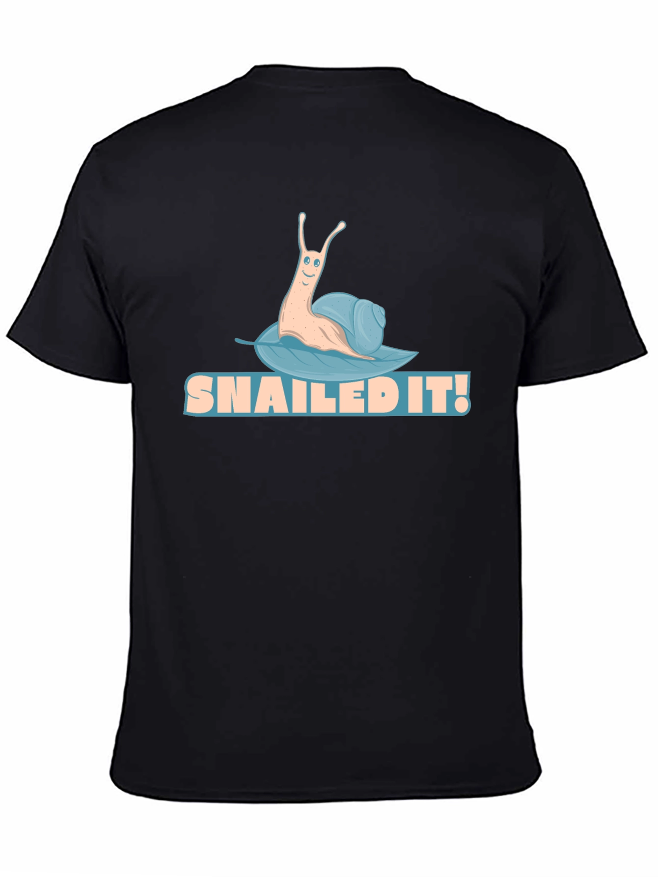Black Snailed It! Funny Snail Graphic Tee view 4