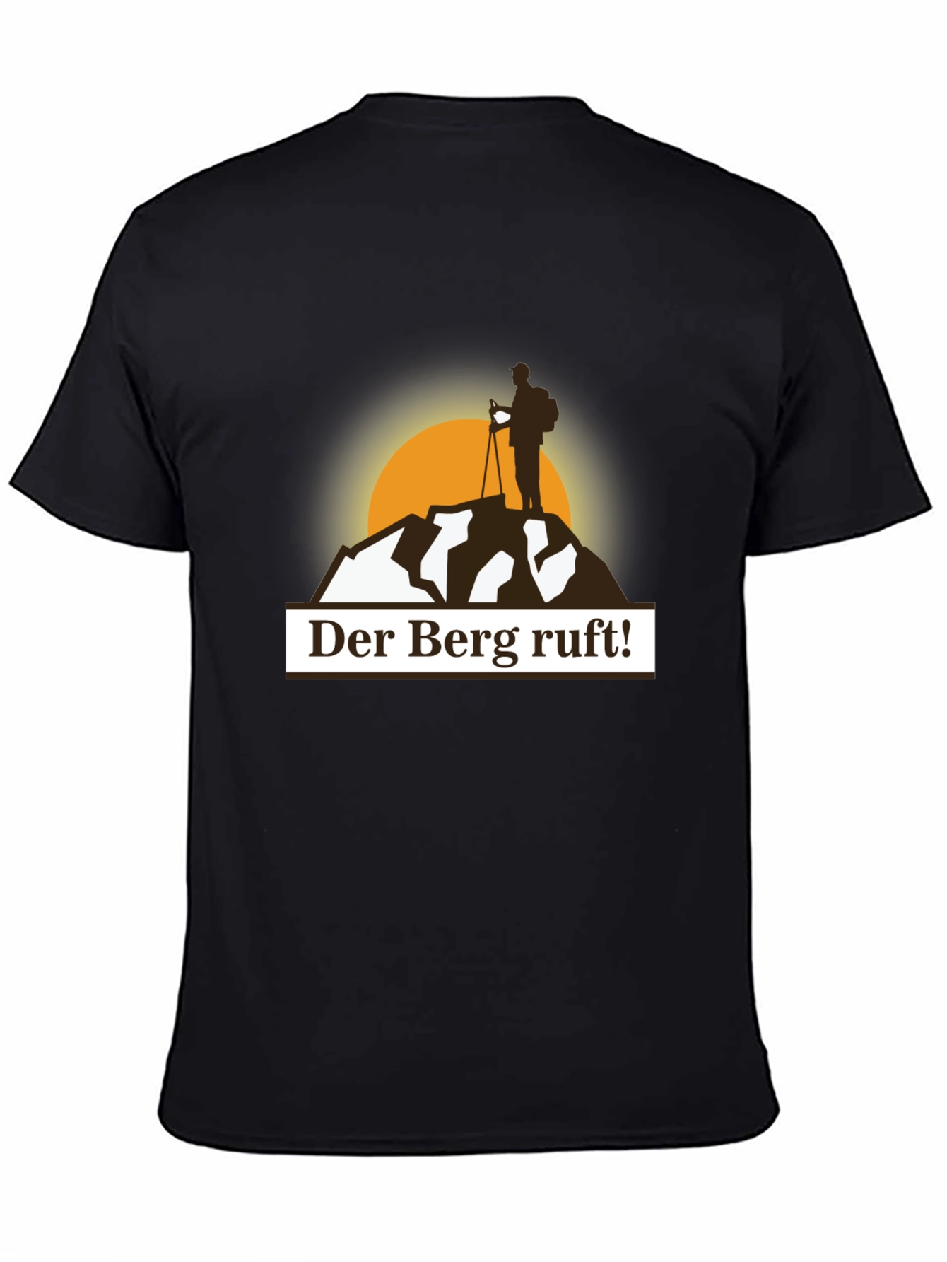 Black Der Berg Ruft T-Shirt - Hiking & Adventure Tee view 4
