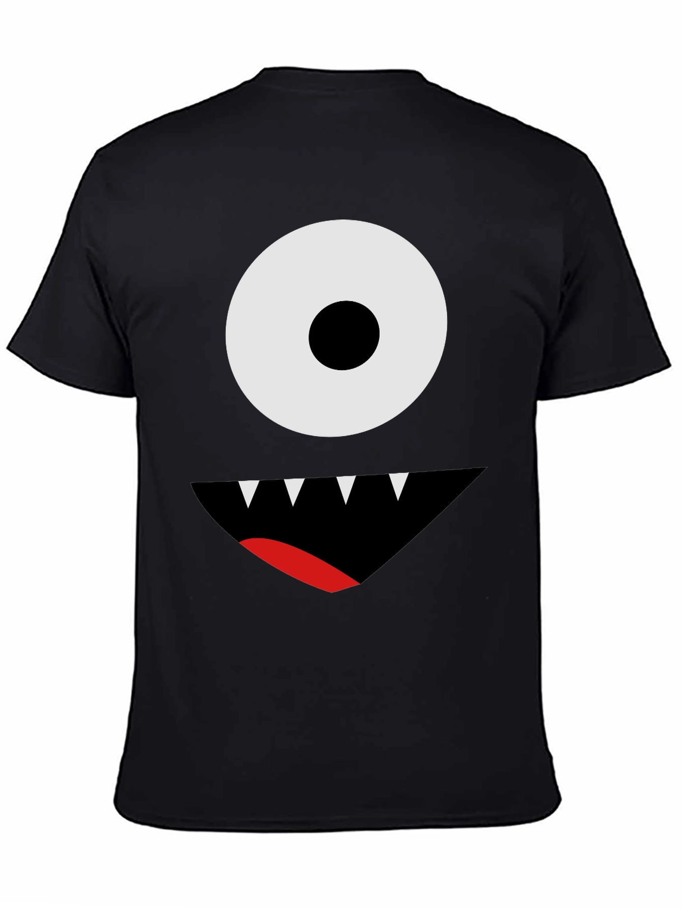 Black One-Eyed Monster Graphic Tee - Black Cotton T-Shirt view 4