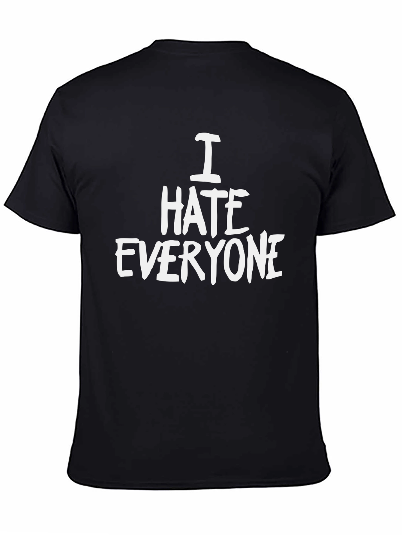 Black I Hate Everyone Graphic Tee - Bold Statement Shirt view 4