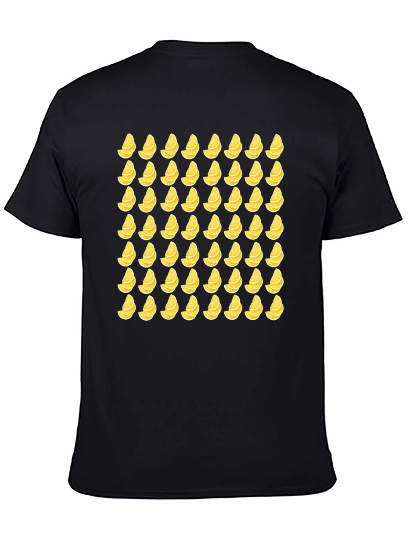 Black Lemon Slice Pattern T-Shirt - Black view 4
