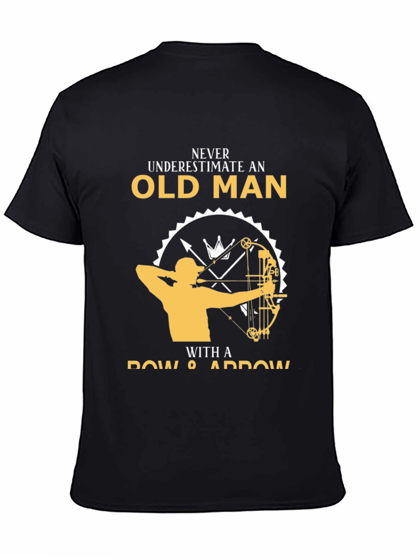 Black Never Underestimate Old Man T-Shirt view 4