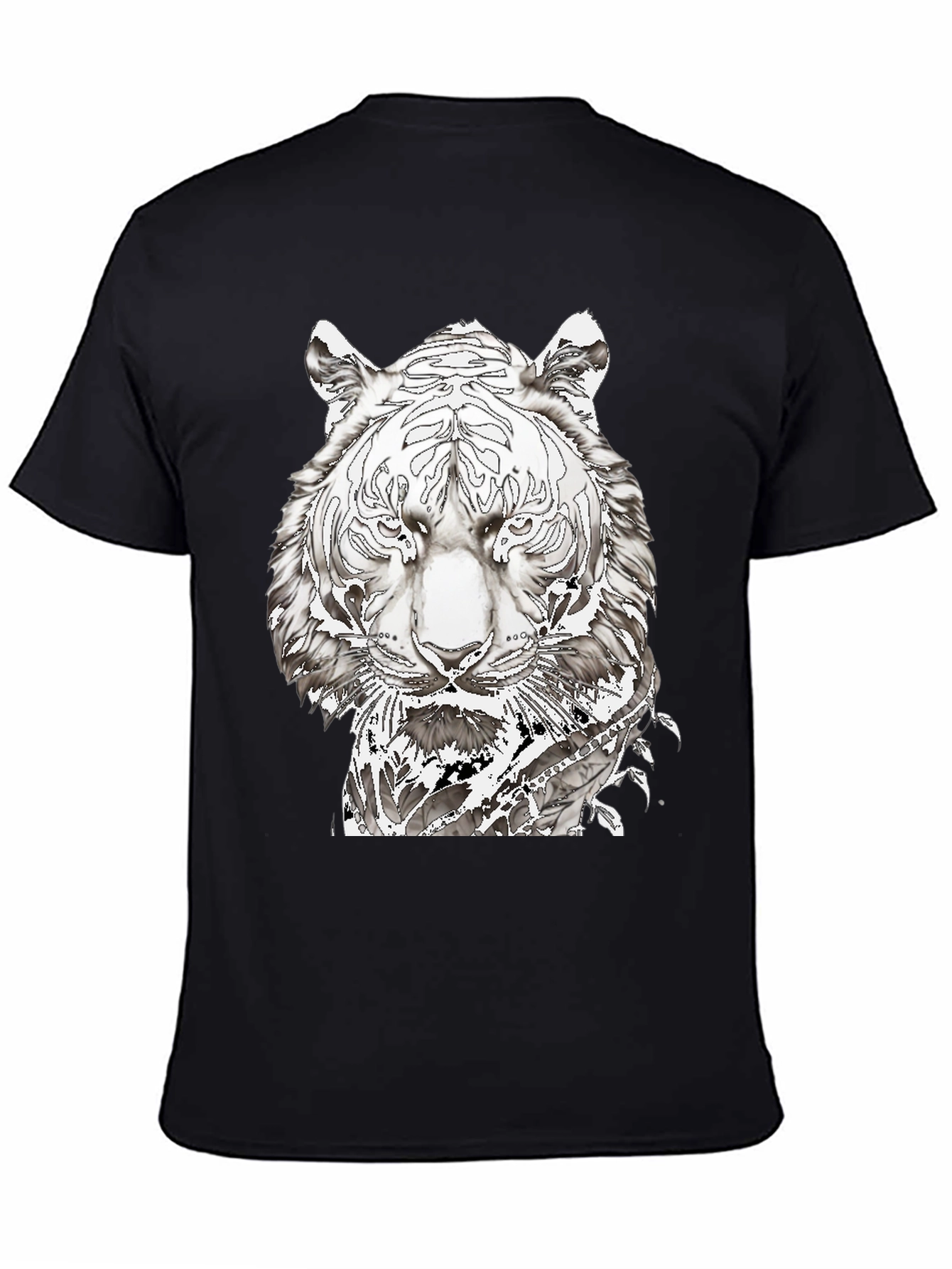 Black Black Tiger Graphic Print Tee view 4