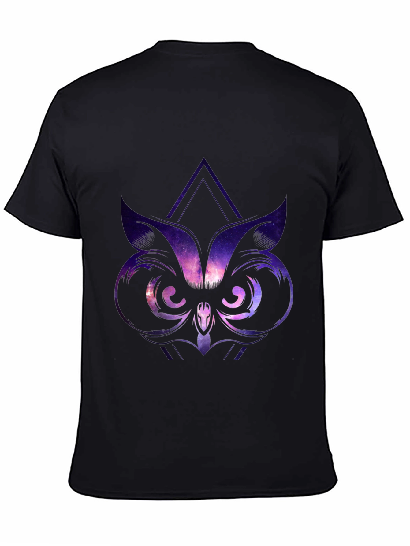 Black Galaxy Owl Graphic Tee - Black view 4