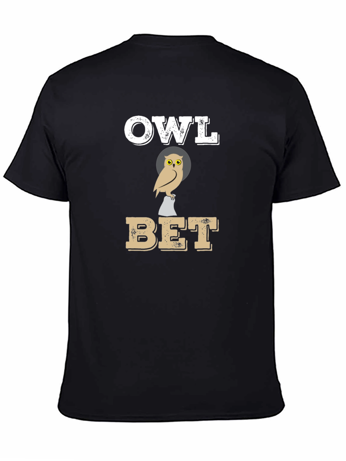 Black Owl Bet T-Shirt: Funny Graphic Tee view 4