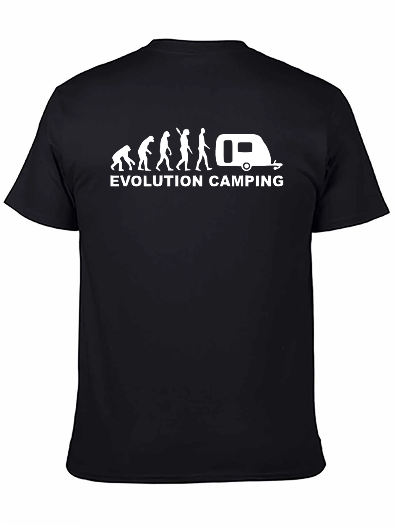 Black Evolution Camping Graphic T-Shirt - Black Cotton Tee view 4