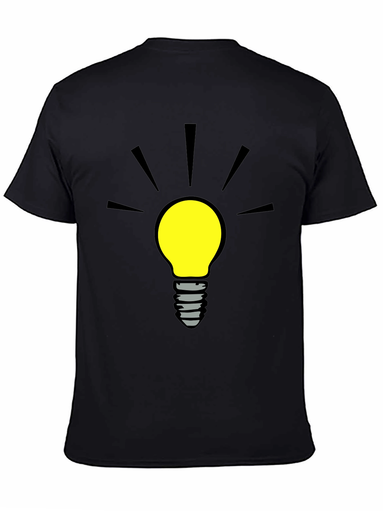 Black Bright Idea Graphic Tee - Black Cotton T-Shirt view 4