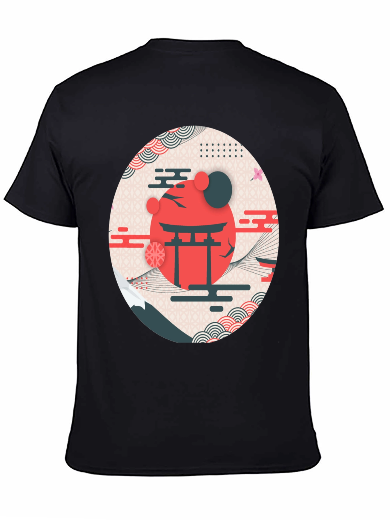 Black Japanese Inspired Graphic T-Shirt view 4