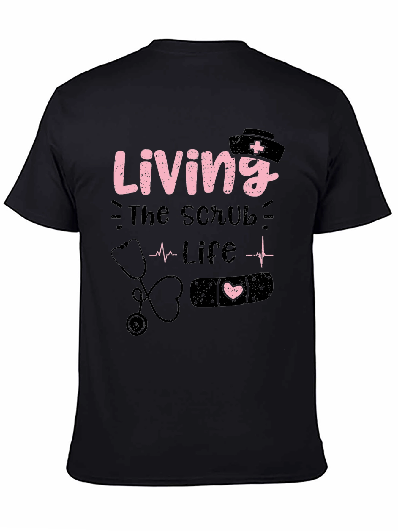 Black Living The Scrub Life T-Shirt - Nurse Gift view 4