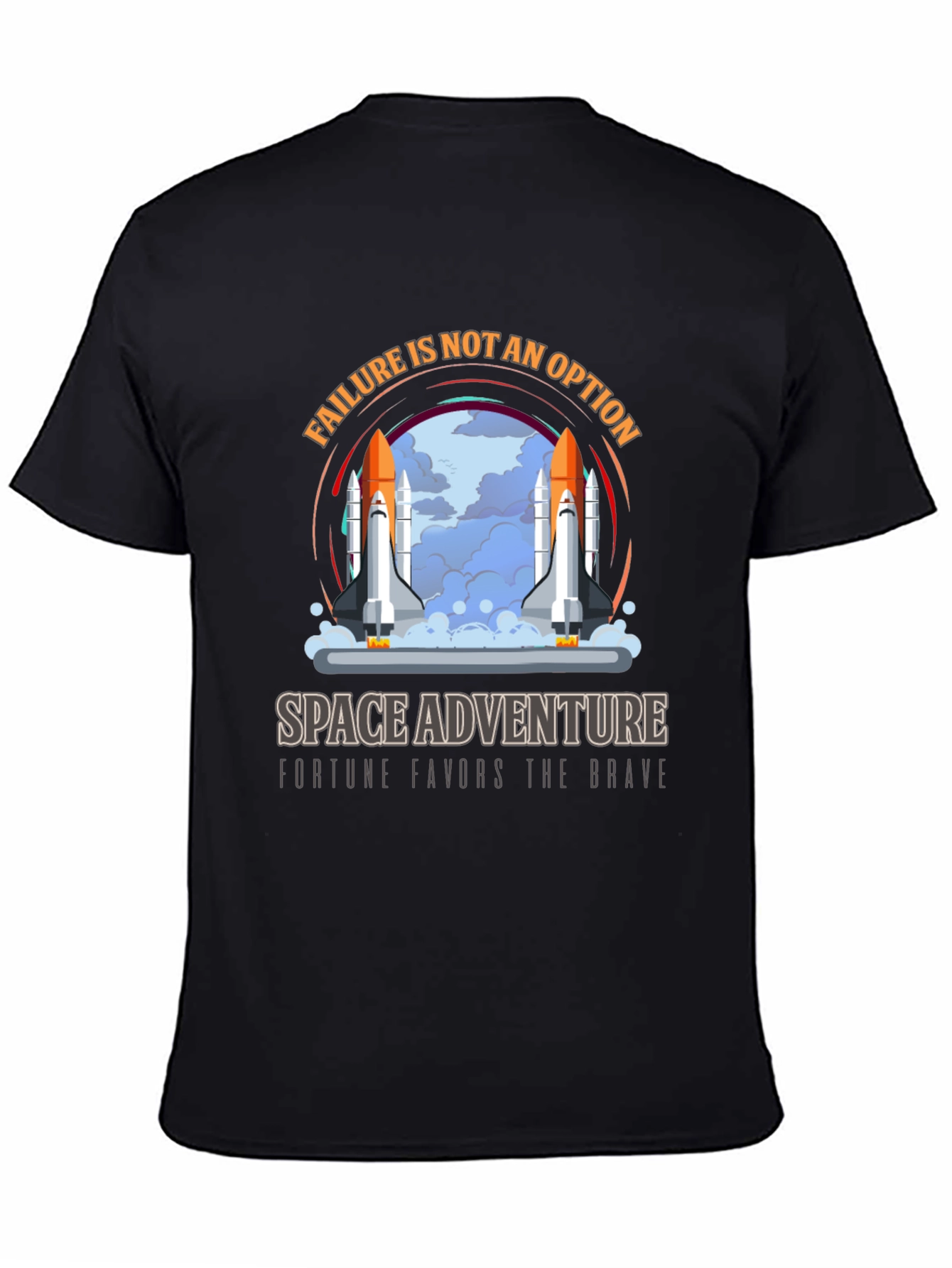 Black Space Adventure T-Shirt - Failure is Not an Option view 4
