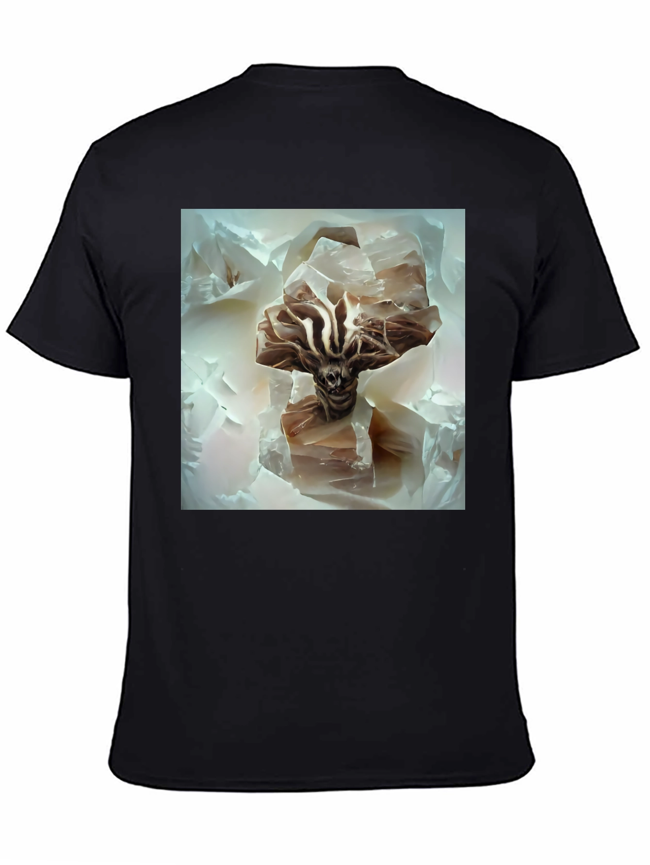 Black Abstract Alien Graphic T-Shirt - Soft Cotton Tee view 4