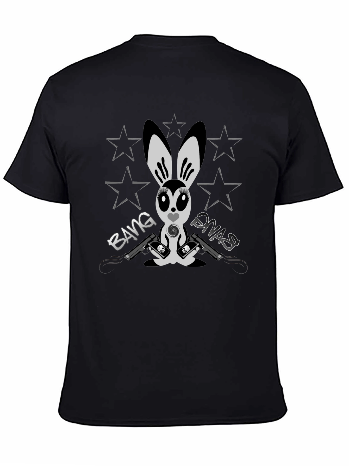 Black Bang Divas Bunny Graphic Tee - Black Cotton Blend view 4