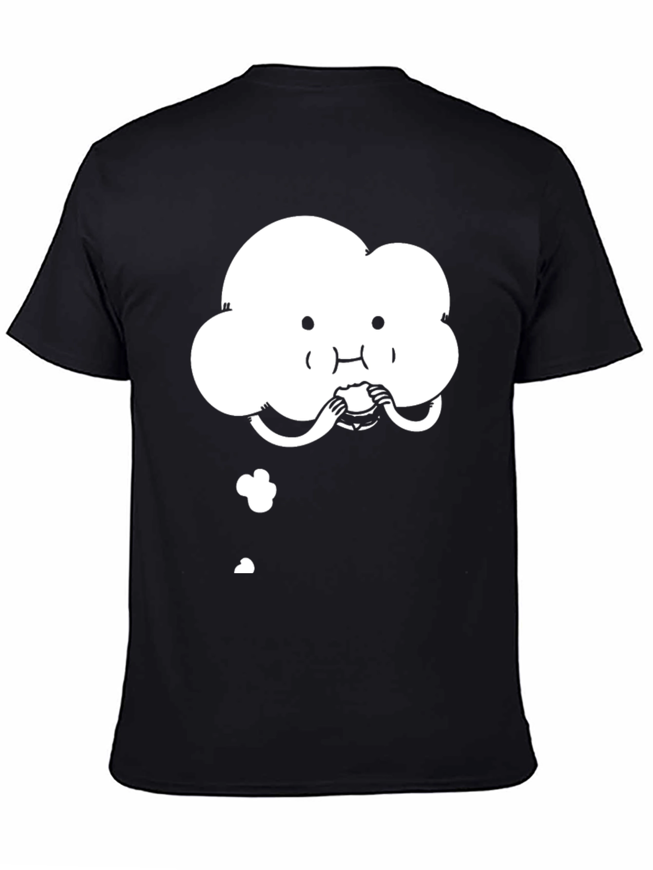Black Cloud Eating Burger Black T-Shirt view 4