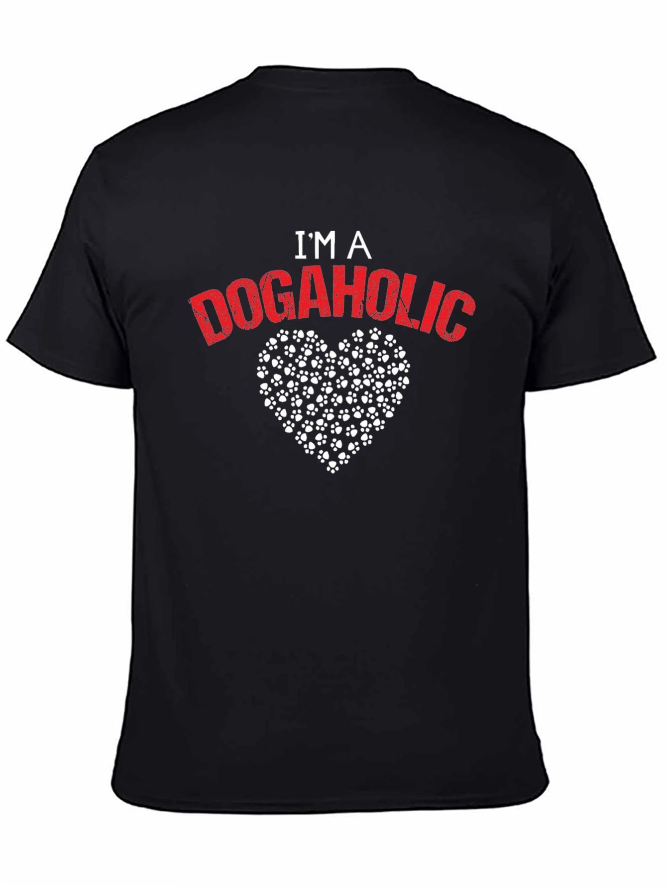 Dogaholic Heart Paw Print Graphic Tee - 4