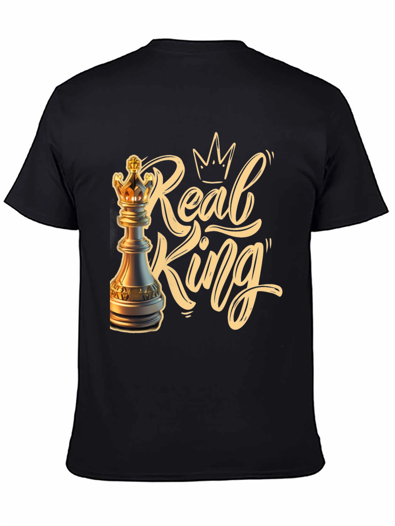 Black Real King Chess T-Shirt view 4