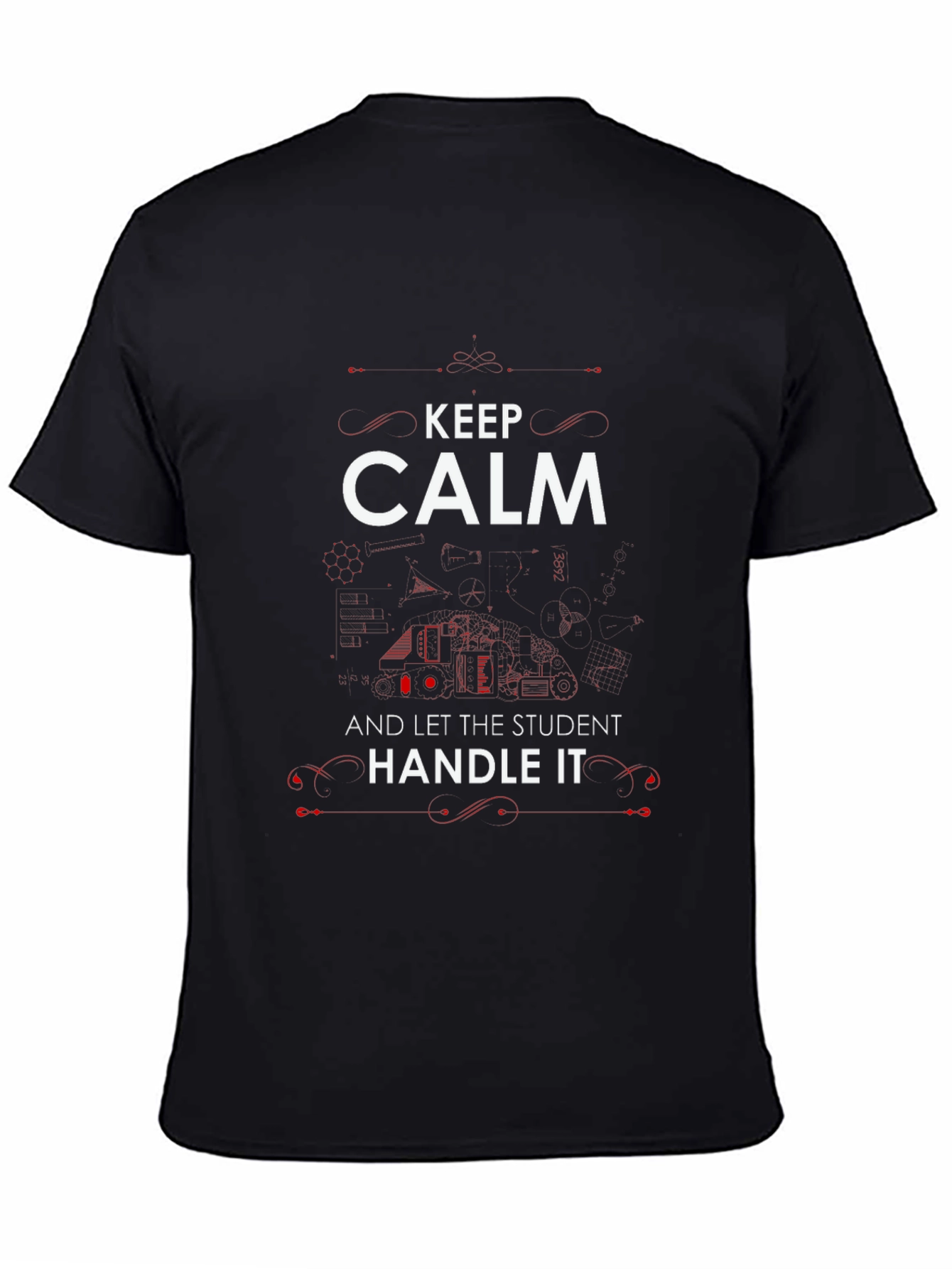Black Keep Calm Student Handle It T-Shirt view 4
