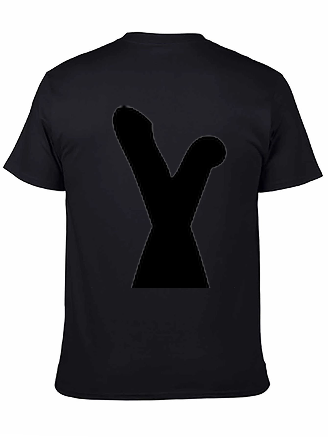 Black Men's Graphic Tee - Bold Black Silhouette view 4
