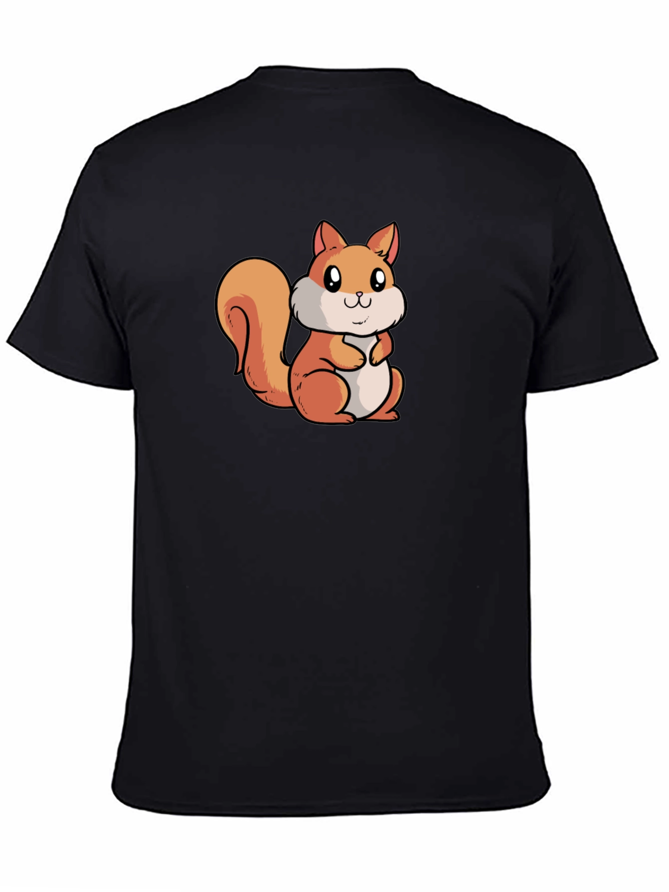 Black Cute Squirrel Graphic Tee - Black view 4