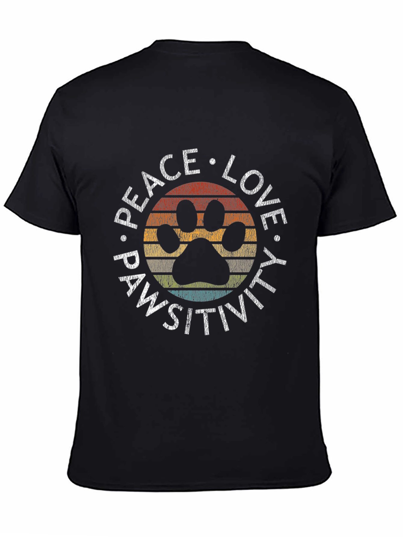 Black Peace Love Pawsitivity Graphic Tee view 4