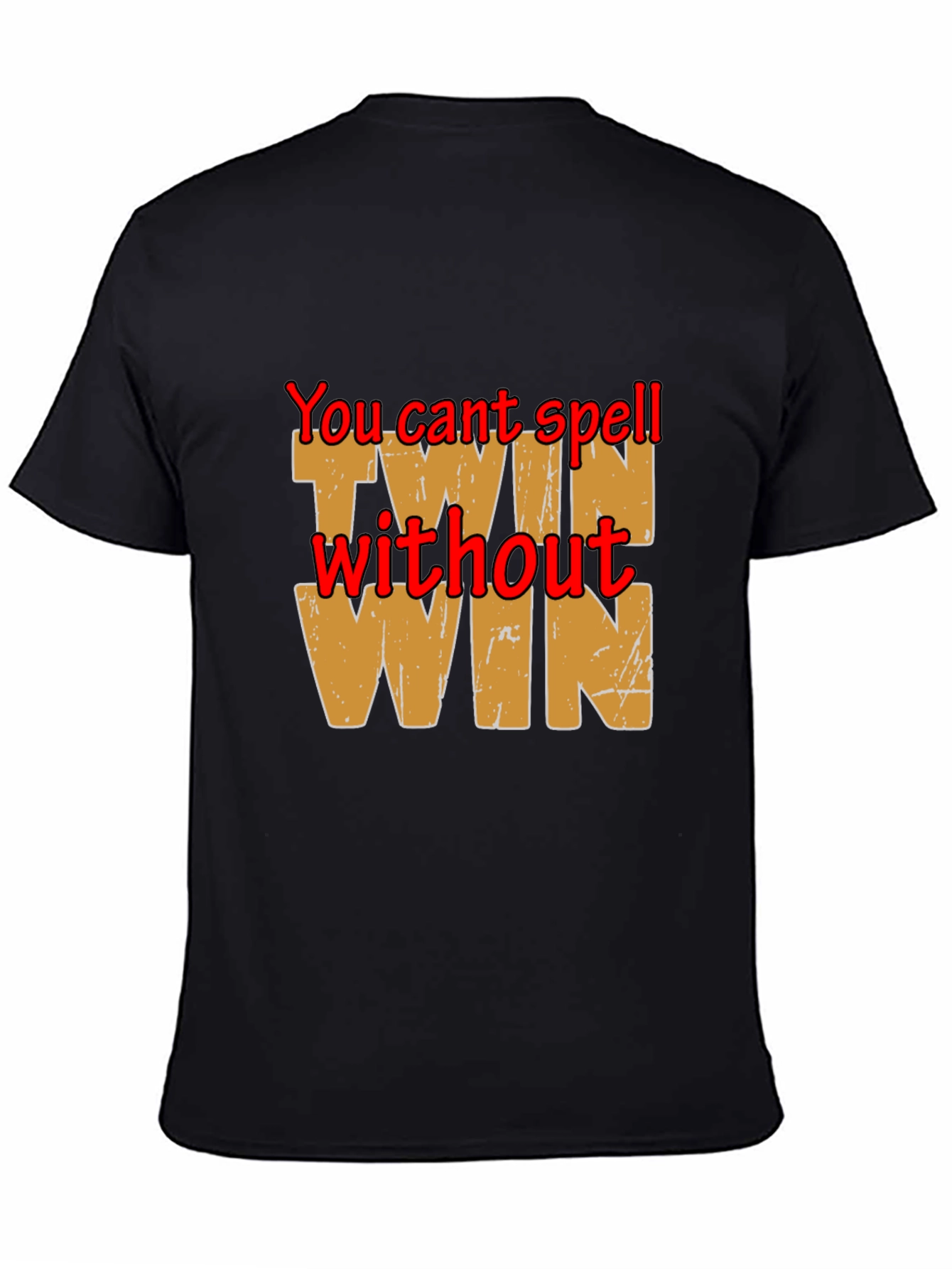 Black Twin Win T-Shirt - Funny Graphic Tee view 4