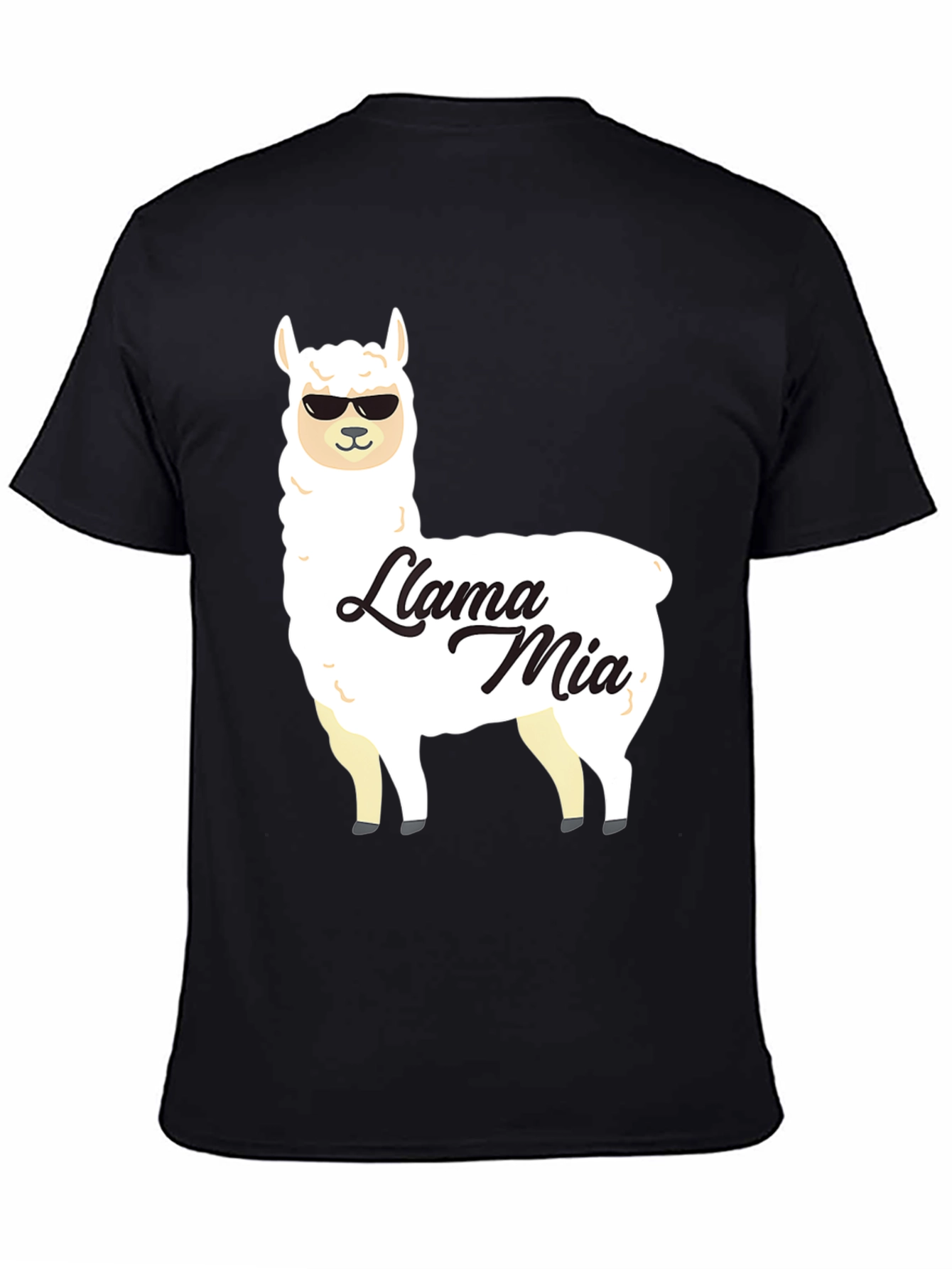 Black Llama Mia Graphic T-Shirt - Funny Animal Tee view 4