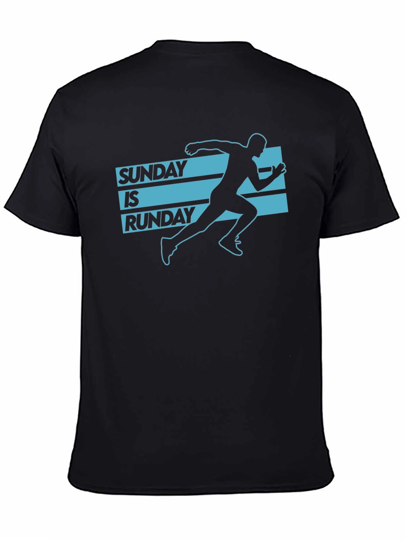 Black Sunday is Runday Graphic Tee - Men's Black T-Shirt view 4