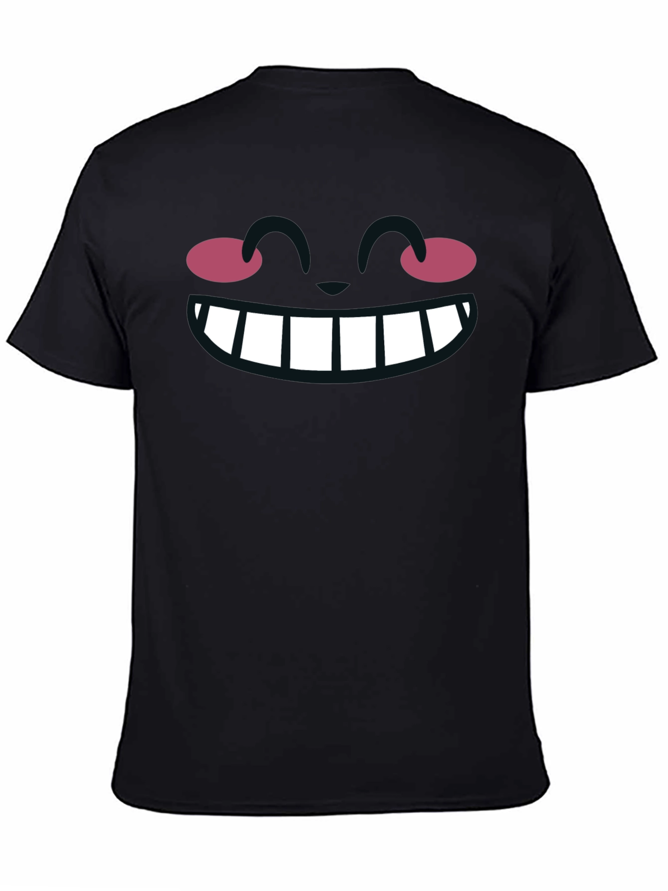 Black Funny Cartoon Face Graphic T-Shirt view 4