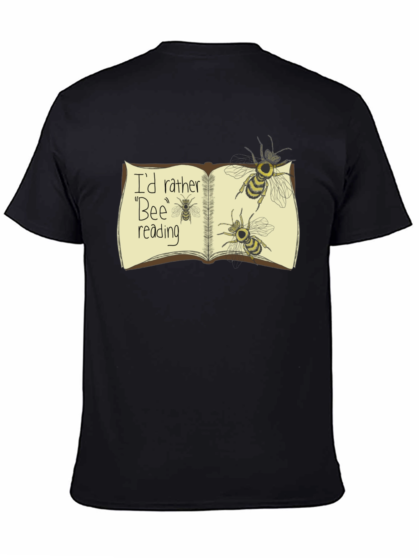 Black Bee Reading T-Shirt Funny Book Lover Tee view 4