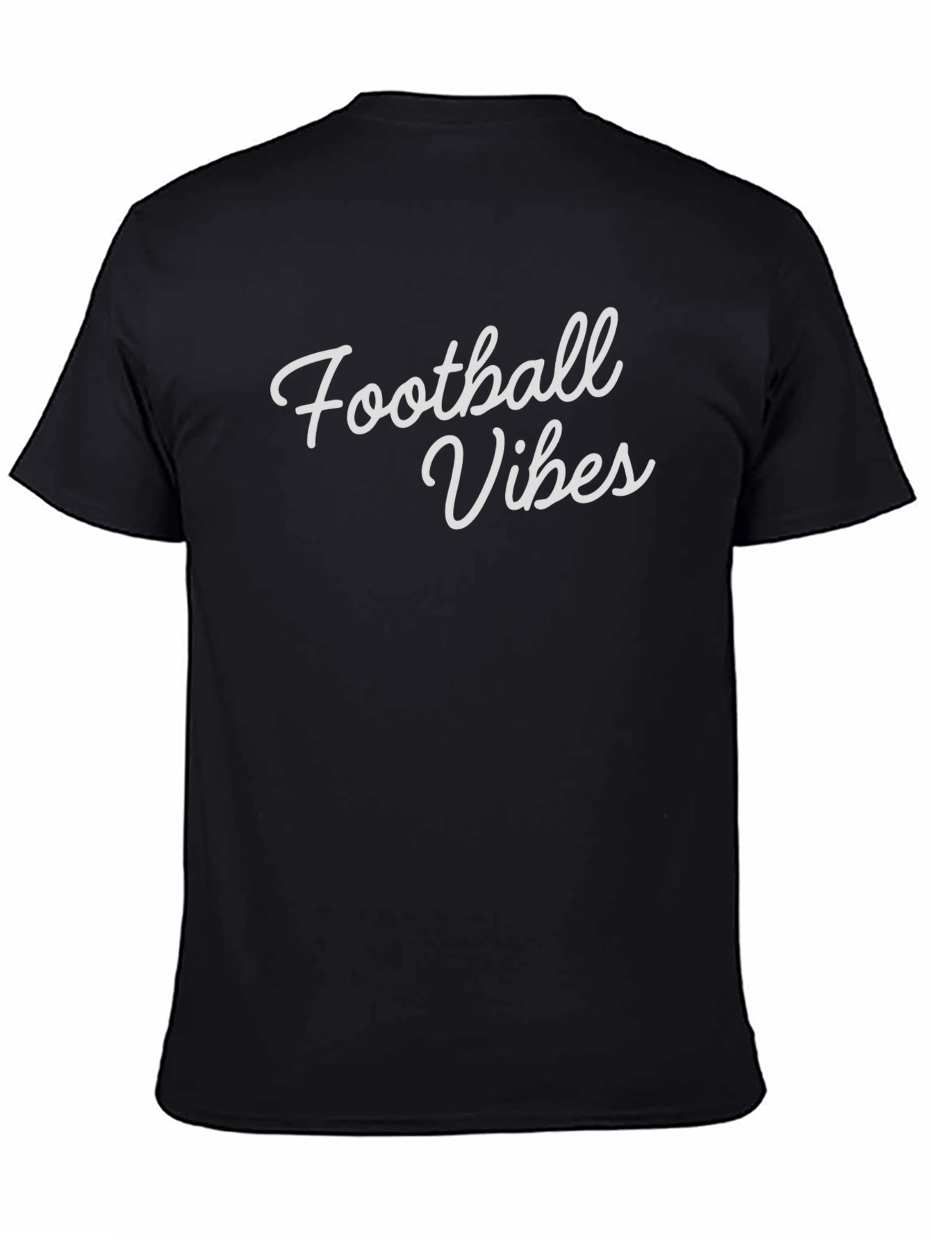 Black Football Vibes Graphic Tee - Soft Black T-Shirt view 4