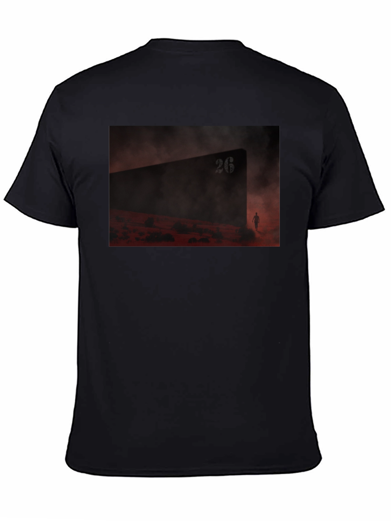 Black Abstract Landscape Graphic T-Shirt view 4