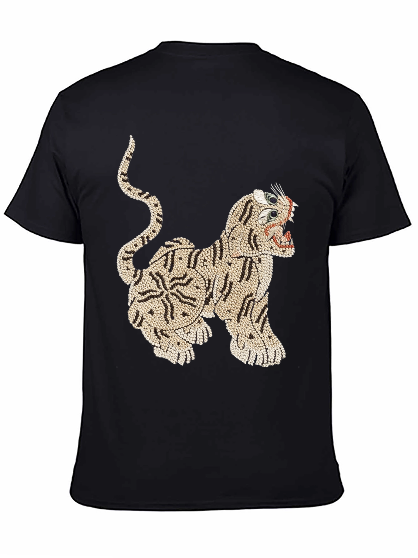 Black Tiger Graphic Print T-Shirt view 4