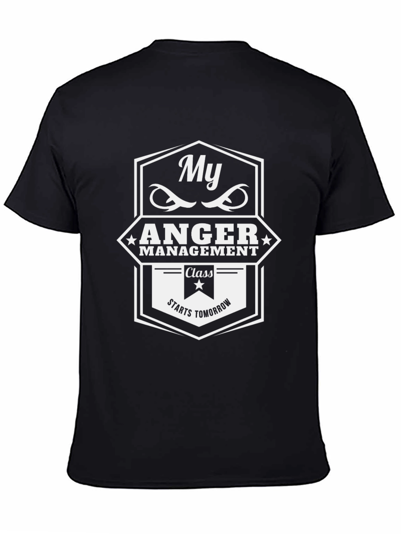 Black My Anger Management Class Starts Tomorrow Black T-Shirt view 4