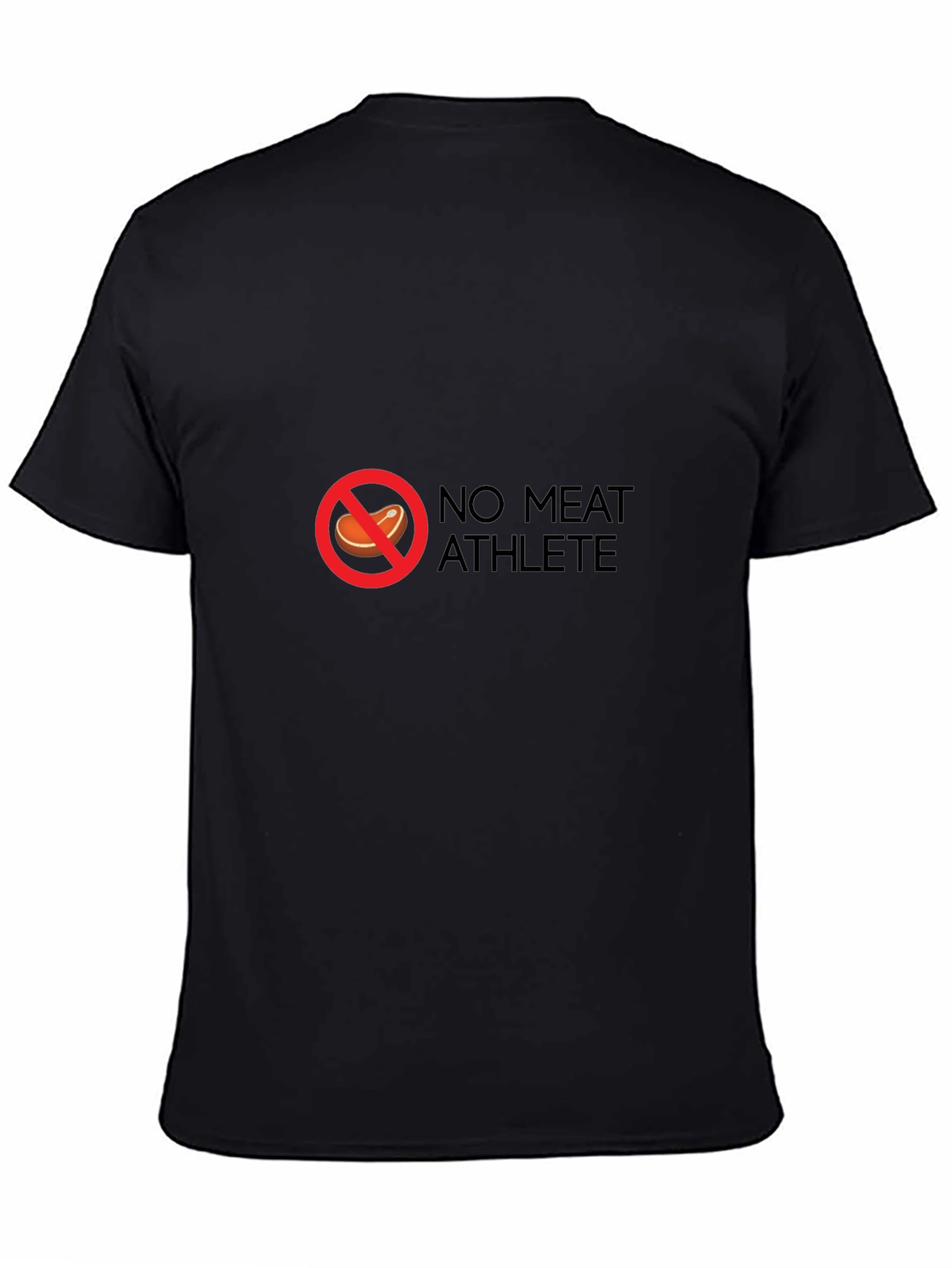 Black No Meat Athlete T-Shirt - Black Vegan Fitness Tee view 4