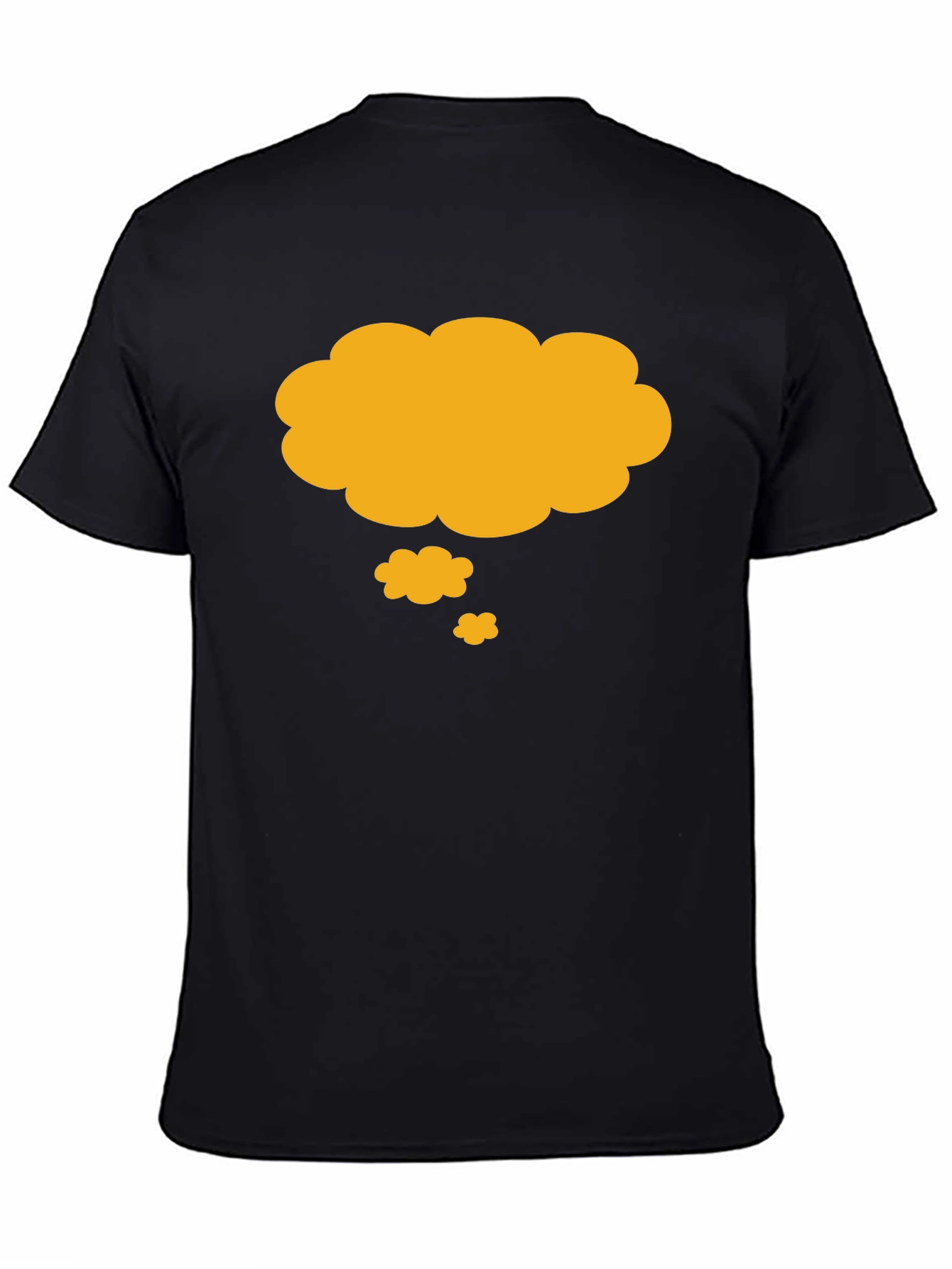 Black Thinking Cloud T-Shirt - Black, Casual Cotton Tee view 4