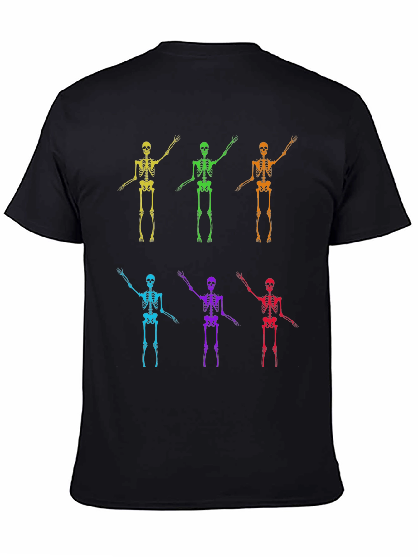 Black Colorful Skeleton Dab T-Shirt view 4