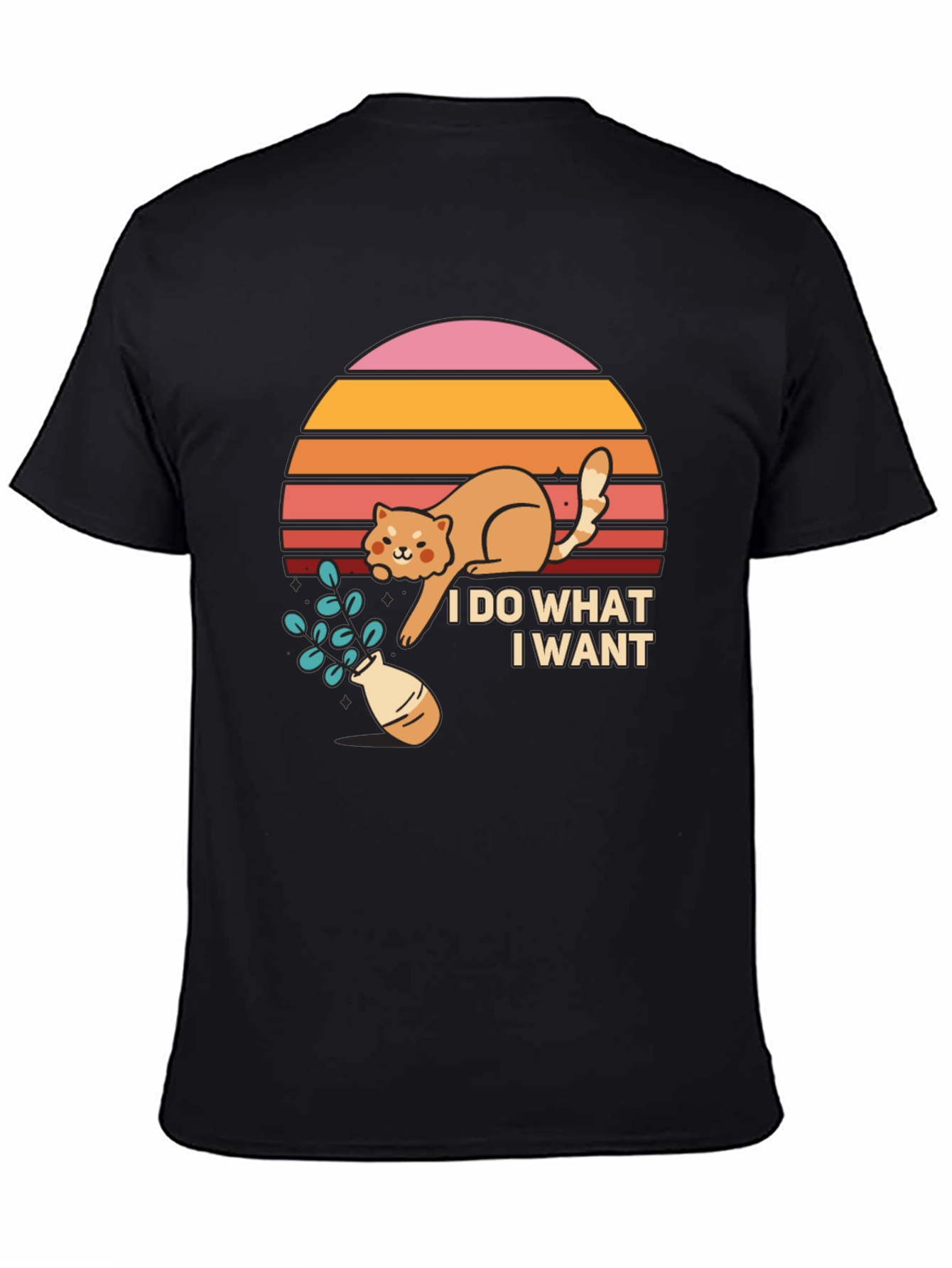 Black I Do What I Want Cat T-Shirt view 4