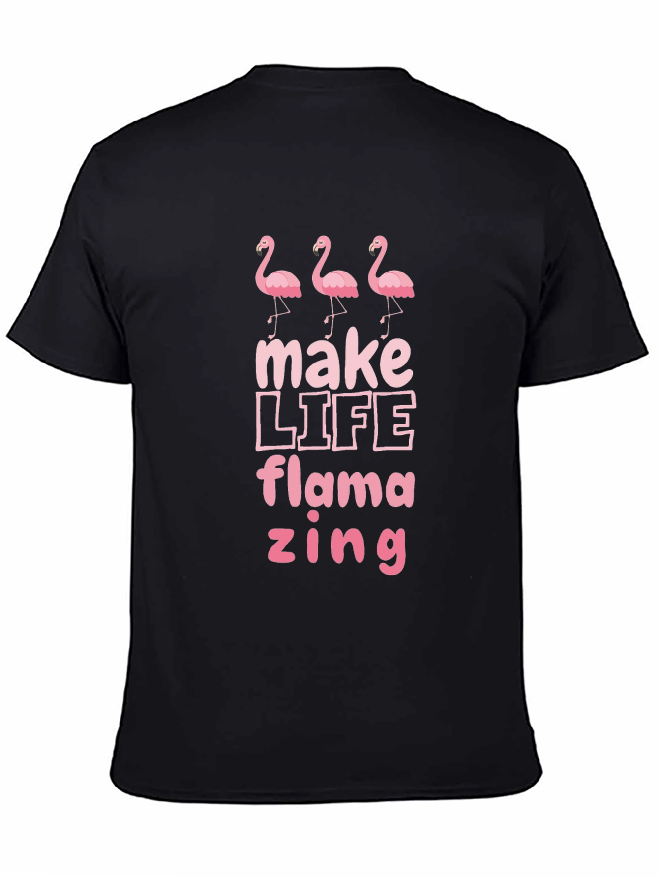 Black Flamazing Flamingo Graphic Tee - Black view 4