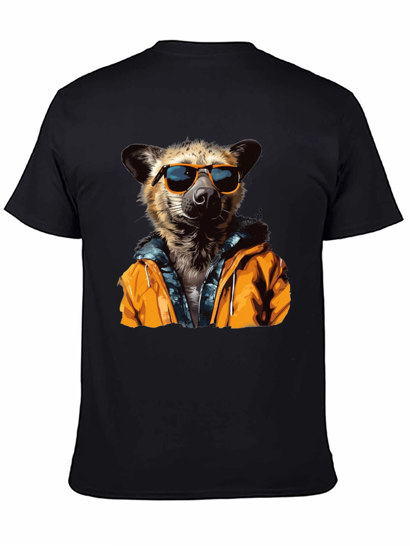 Black Cool Hyena Graphic Tee - Trendy Animal T-Shirt view 4