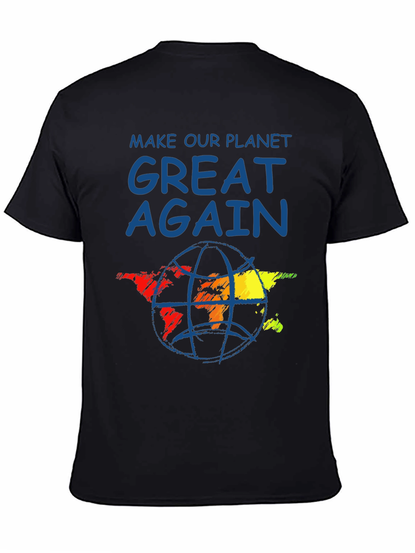 Black Make Our Planet Great Again T-Shirt view 4