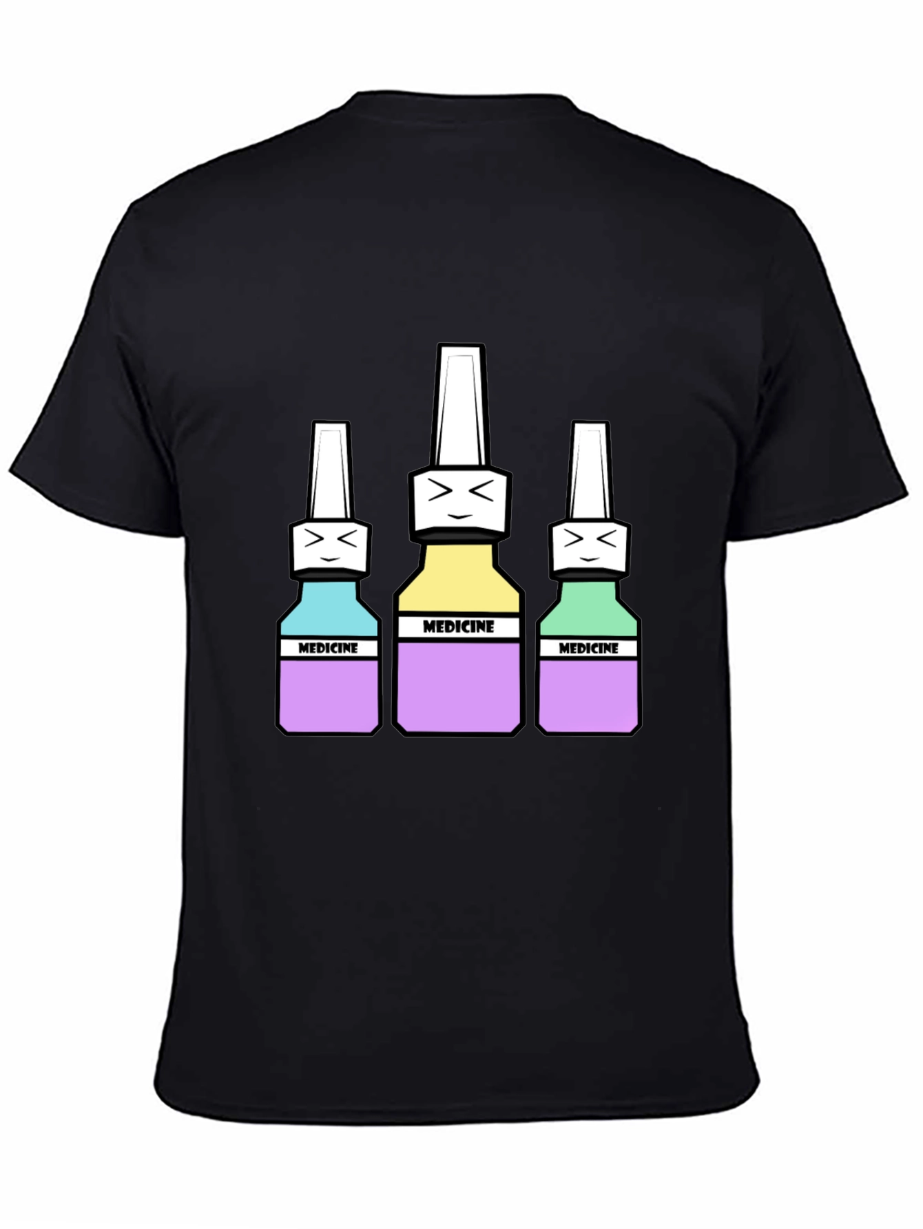 Black Medicine Bottles Graphic Tee - Unisex view 4