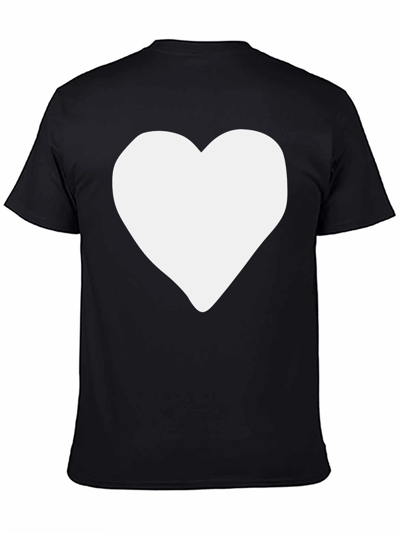 Black Heart Graphic Tee - Black Cotton Casual Shirt view 4