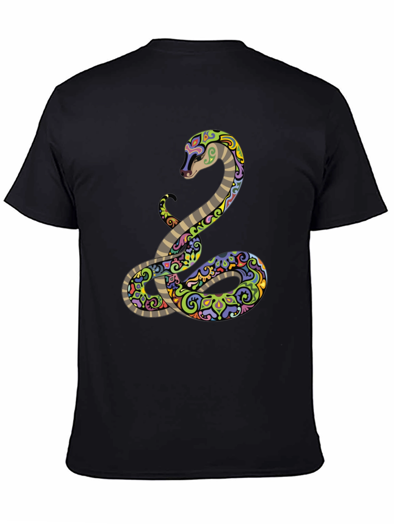 Black Cool Snake Graphic Tee - Black T-Shirt view 4